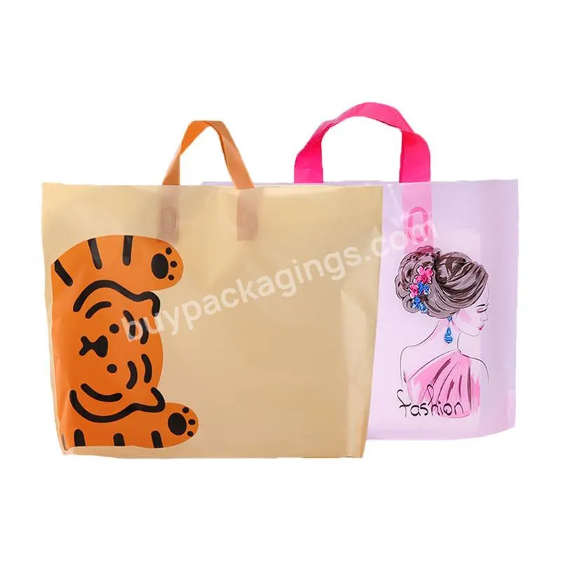 Best Price Customized Printed Tiger Logo Printed PE Shop Shopping Plastic Tote Bag