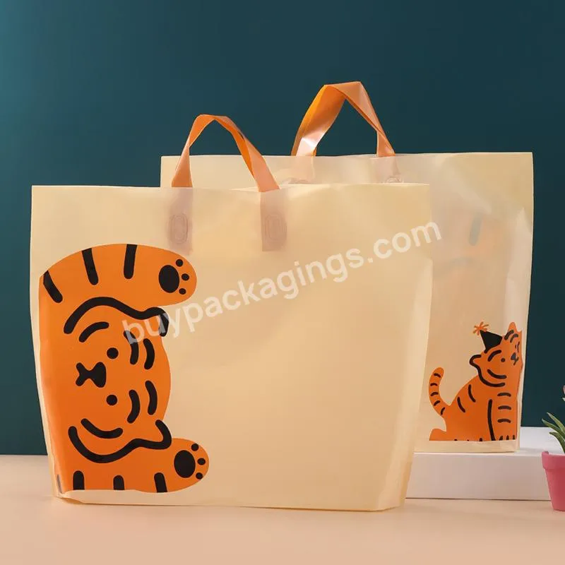 Best Price Customized Printed Tiger Logo Printed PE Shop Shopping Plastic Tote Bag