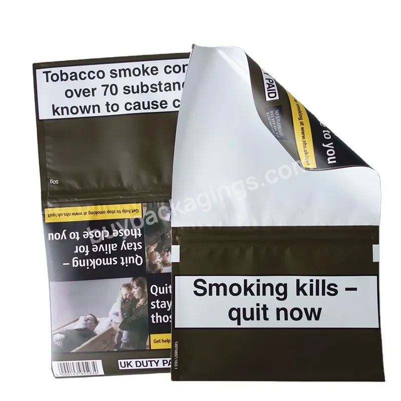 Best Price Reusable Matte Plastic Package Bag Cigar Leaf Custom Printed Zip Lock Plastic Tobacco Bags
