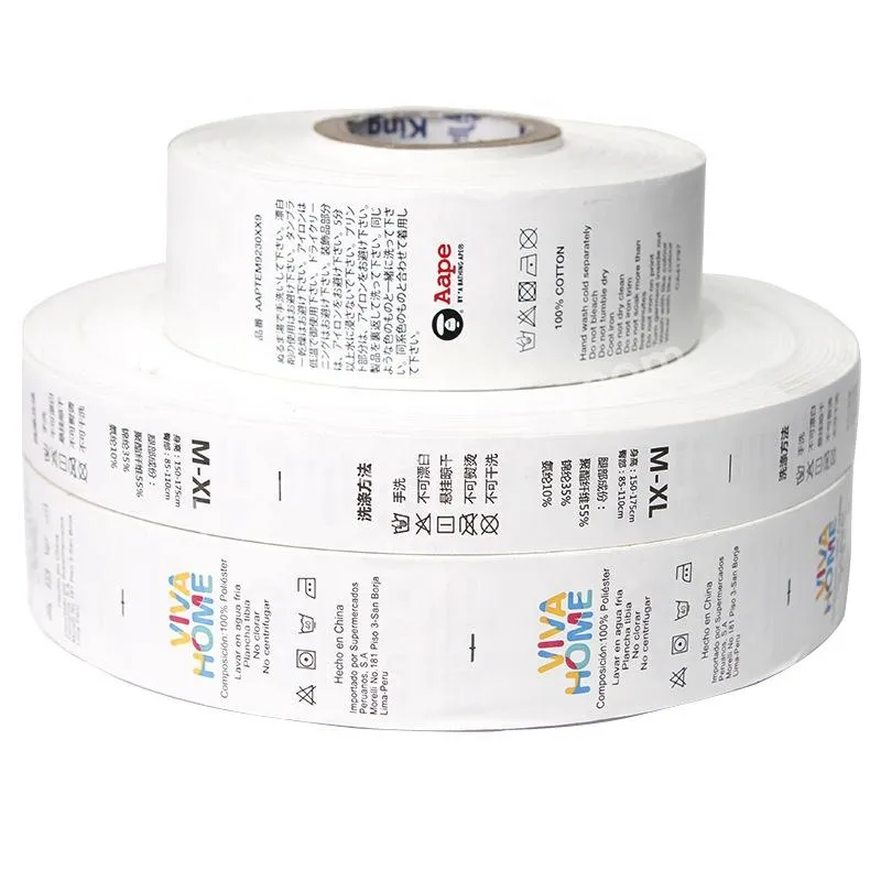 Best Roll Printing Plain Destructible White Texts Label Sticker Paper