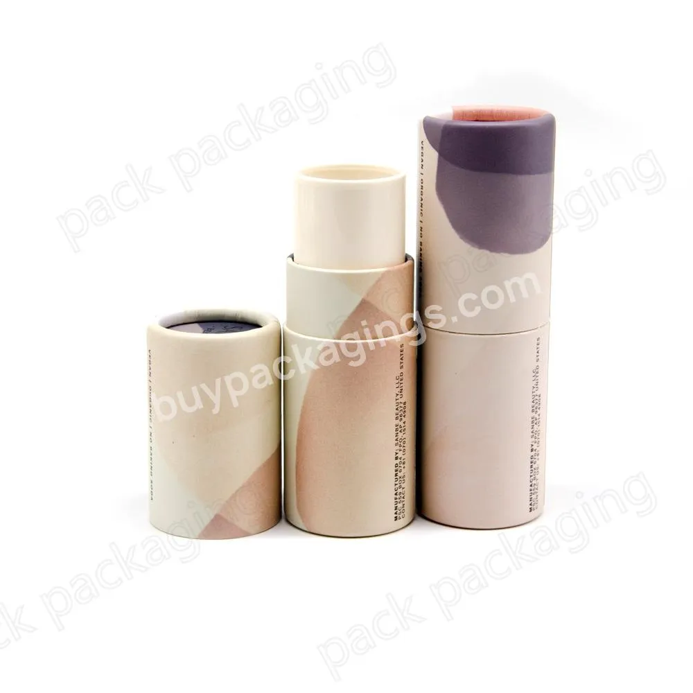 Best Selling 18g Deodorant Stick Container Custom Printing Paper Cardboard Twist Up Tube for Body Balm Solid Perfume Lip Balm