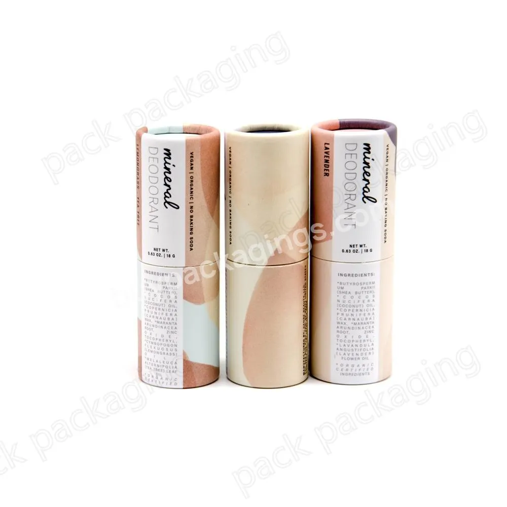 Best Selling 18g Deodorant Stick Container Custom Printing Paper Cardboard Twist Up Tube for Body Balm Solid Perfume Lip Balm