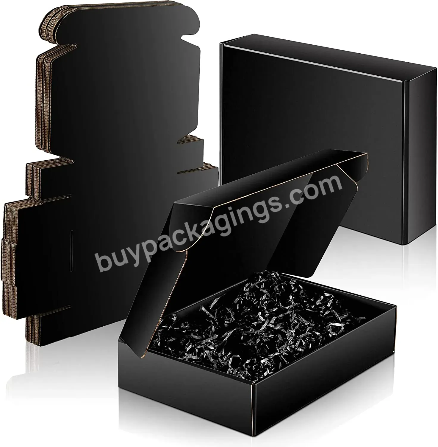 Best Selling Custom Logo Printing Corrugated Candle Small Paper Boxes Black Kraft Mailer Gift Box