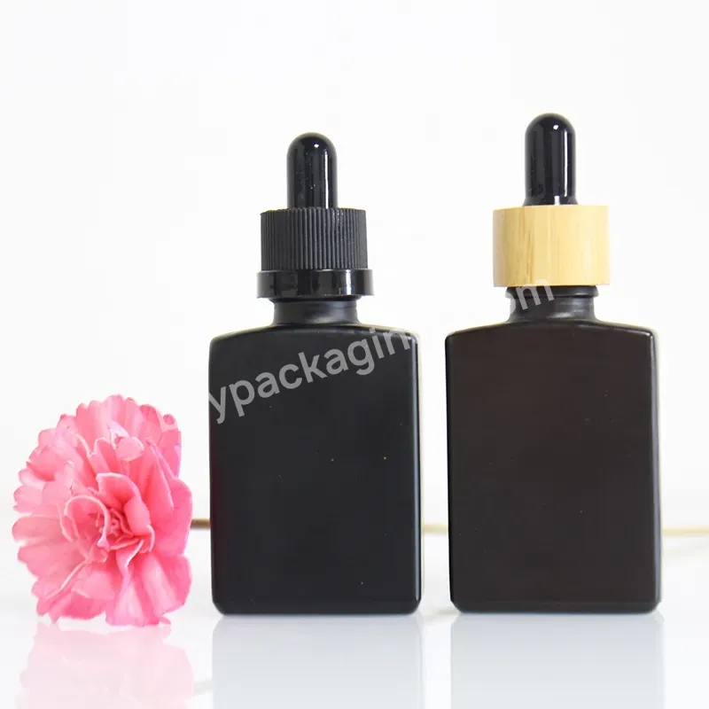 Best Selling Empty 10ml 20ml 30ml Frosted Matte Glass Dropper Essential Oil Black Glass Bottle