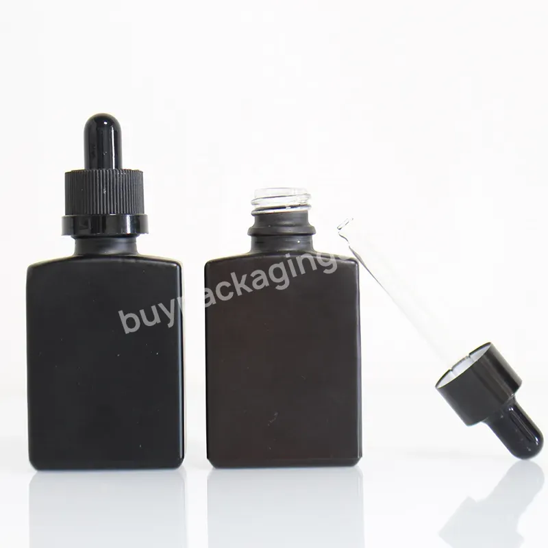 Best Selling Empty 10ml 20ml 30ml Frosted Matte Glass Dropper Essential Oil Black Glass Bottle