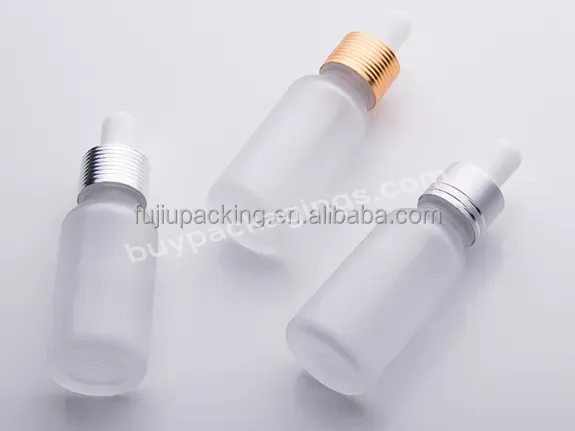 Best Selling Frosted Bottle Aluminium Cap 1oz 2oz 4oz Clear Glass Essential Oil Dropper Bottles For Oil In Stock