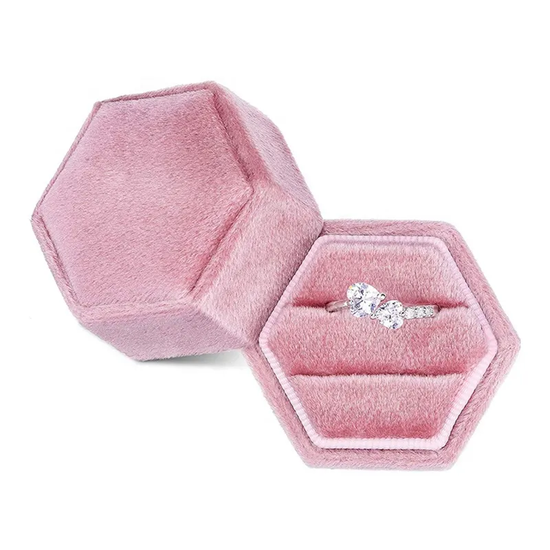 Best-selling pink velvet ring box wholesale