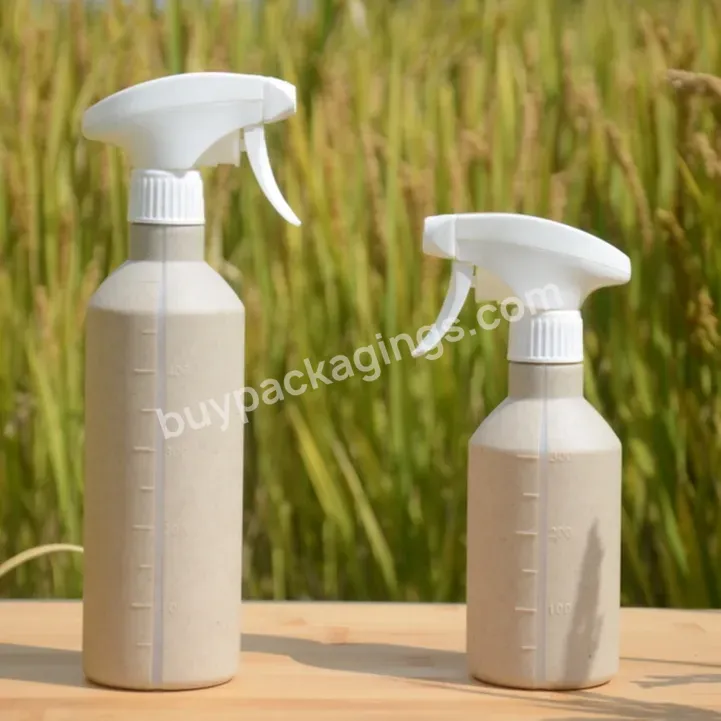 Best-selling Portable Pressure Bottle With Graduated Nozzle 300ml 500ml Wheat Straw Spray Bottle