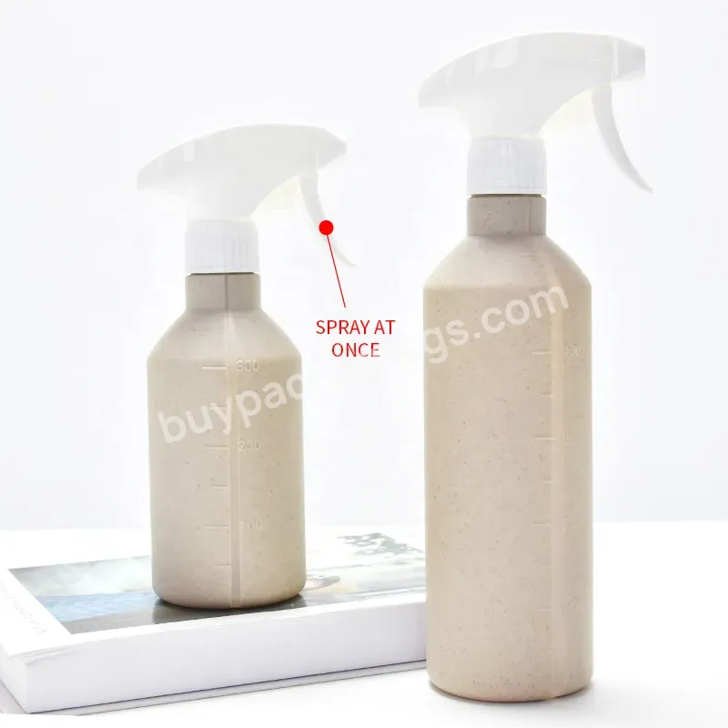 Best-selling Portable Pressure Bottle With Graduated Nozzle 300ml 500ml Wheat Straw Spray Bottle