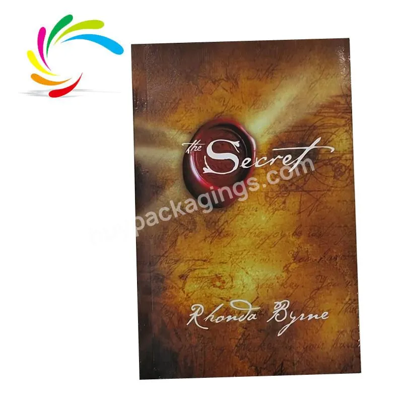 Bestselling high end quality cheap softcover stock black and white book printing The secret English novels books for adults