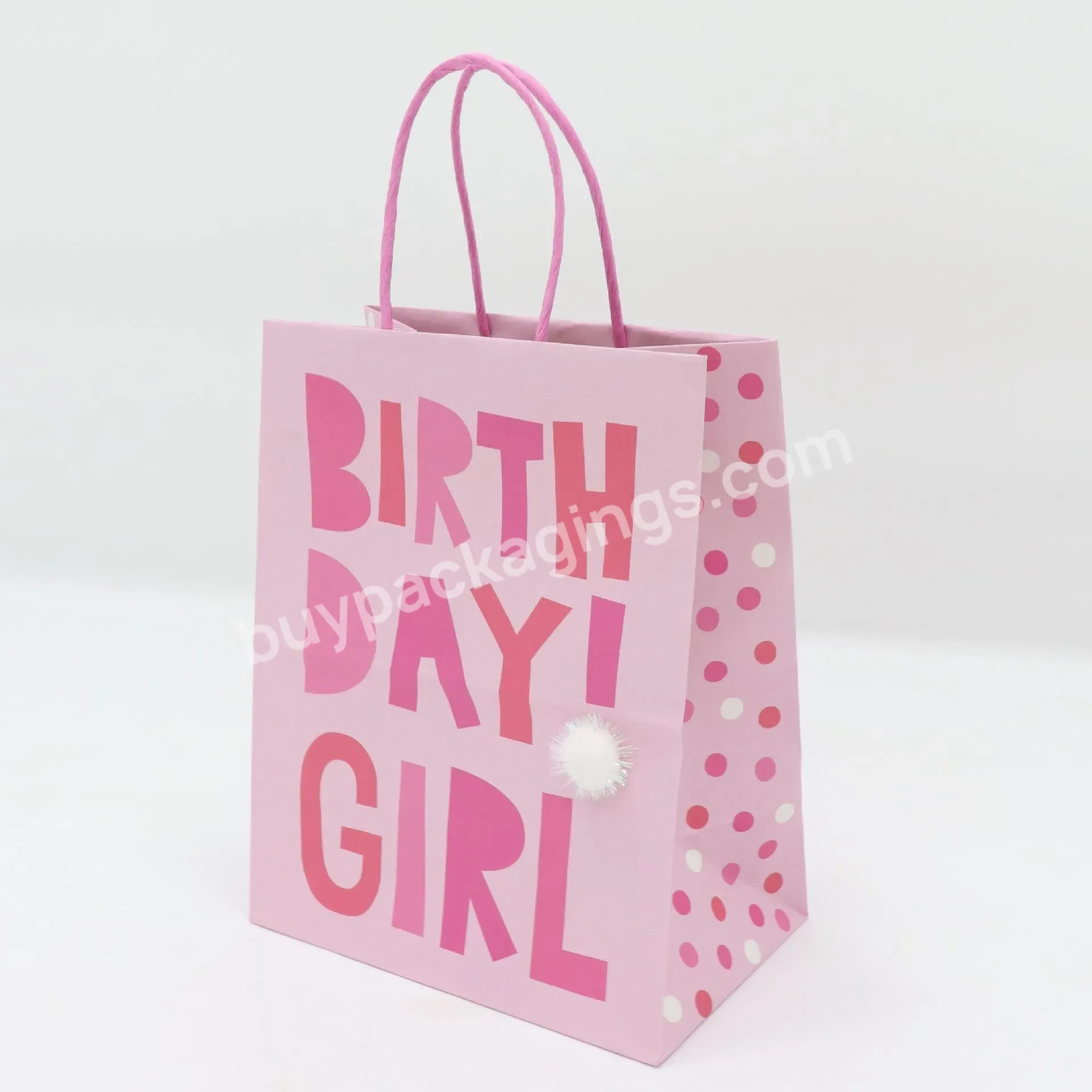 Bestselling Wholesale Craft Paper Luxury Brand Customized Logo Birthday Handprinted Shopping Paper Bag