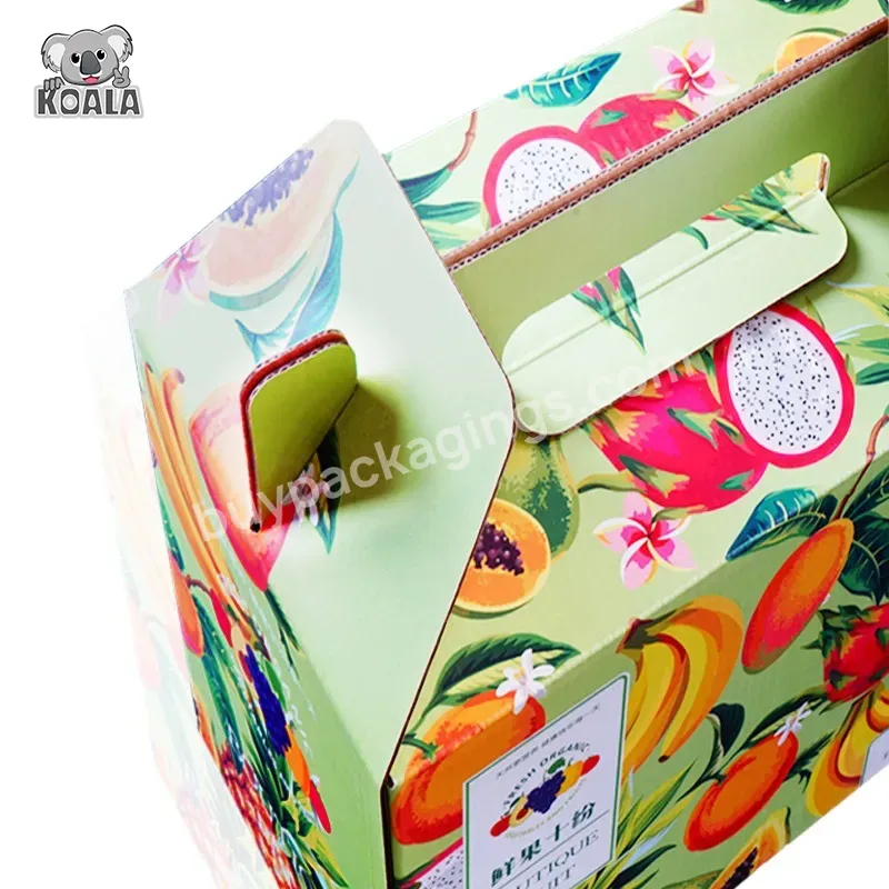 Big And Strong Colorful Portable Custom Paper Box For Fruit Packaging