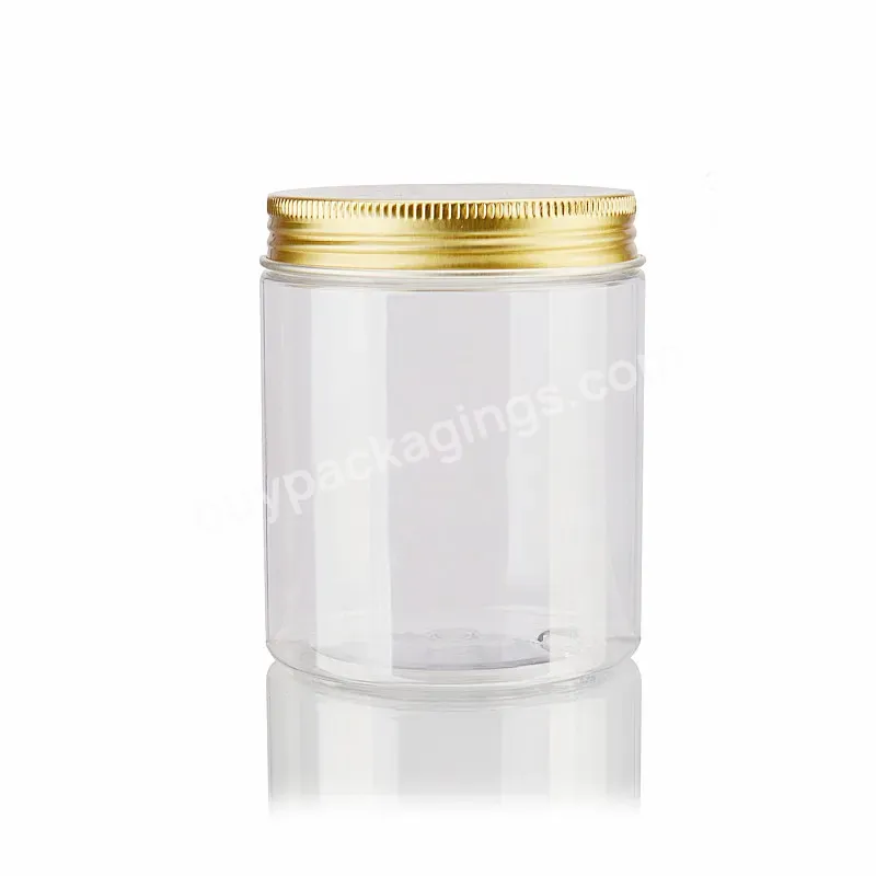 Big Capacity Empty Pet Clear Jar 500ml With Golden Metal Cap