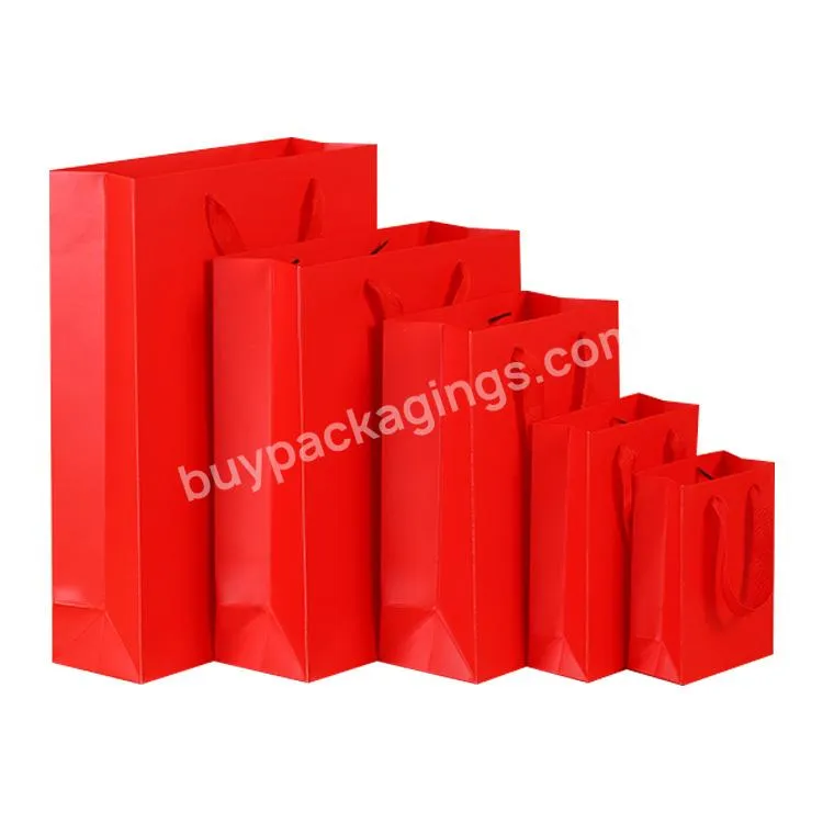 Big Size Wholesale Price Red Kraft Paper Bag with Custom Print Logo Shopping Paper Bag