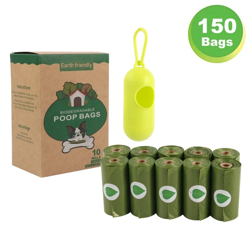 Bio Degradable Doggy Plastic Cornstarch Compostable Dog Poop Bags Biodegradable Dog Waste Bag With Dispenser