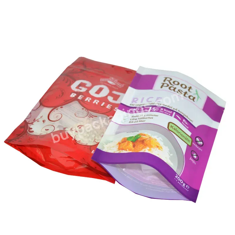 Bio Plastic Pouches Frozen Food Package Clear Packaging Bags With Logo Custom Printed