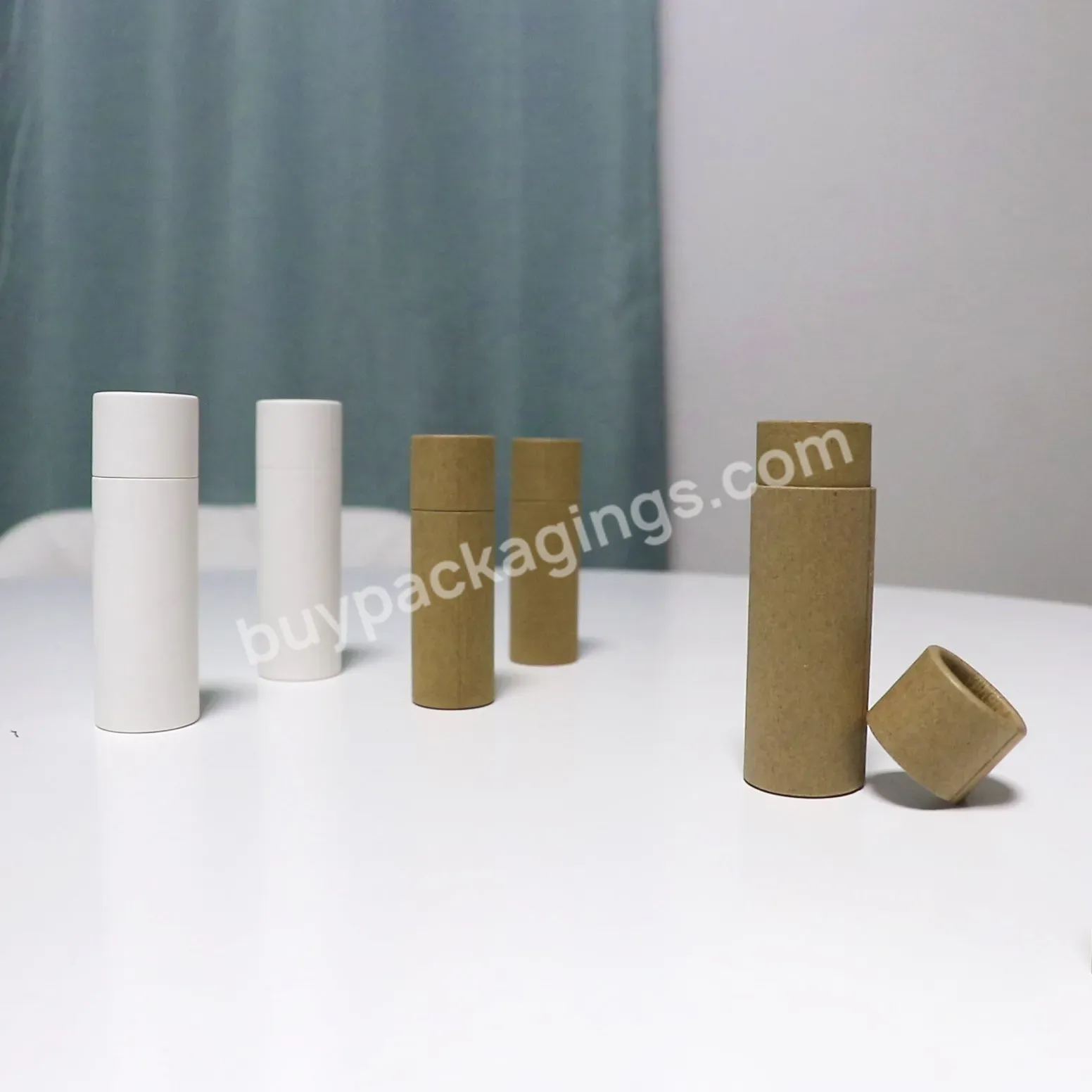 Biodegradable 0.15oz Lip Balm Leak Proof Paperboard Containers Eco Friendly Compostable Kraft Paper Lipstick Tubes