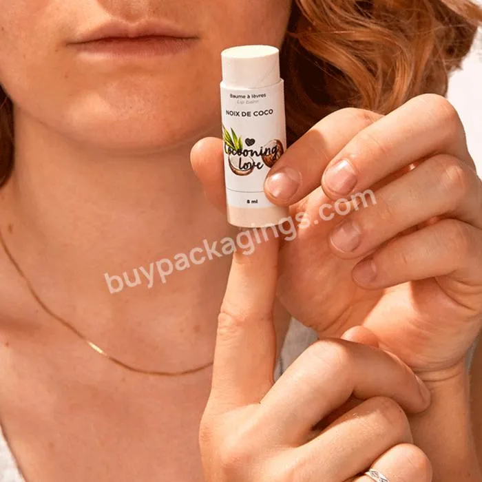 Biodegradable 0.3oz cute lip balm paper tube containers Eco friendly chapstick packaging tubes with push up design