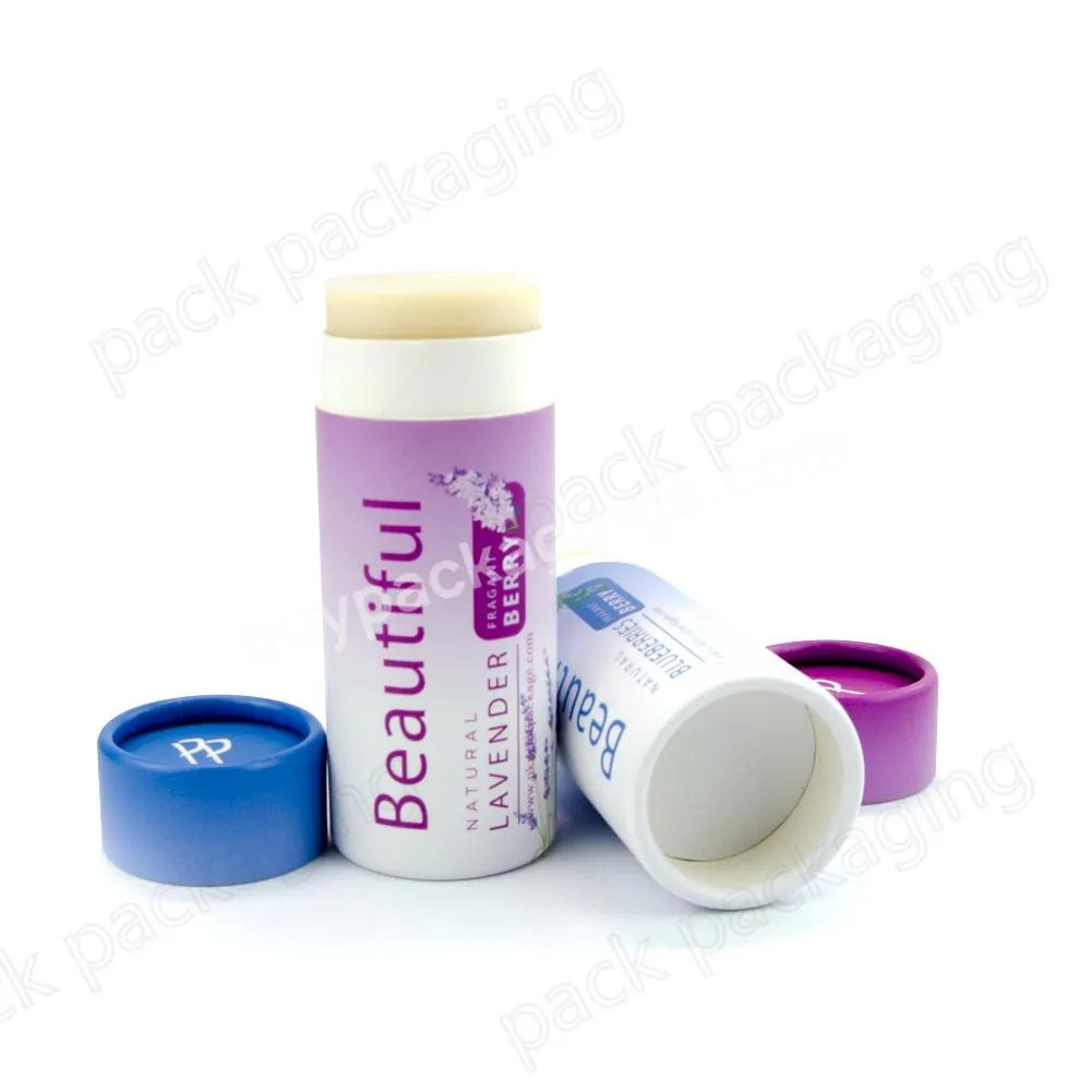 Biodegradable 100% paperboard lip balm packaging tube for perfume deodorant stick packaging