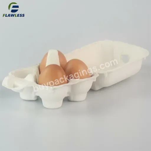 Biodegradable 4 Cells Paper Pulp Egg Carton Molded Pulp 6 Cells Egg Container For Hens Chickens Duck Quail