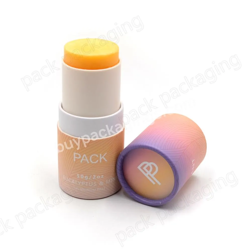 Biodegradable 70g twist up paper tube packaging lip balm  deodorant stick container