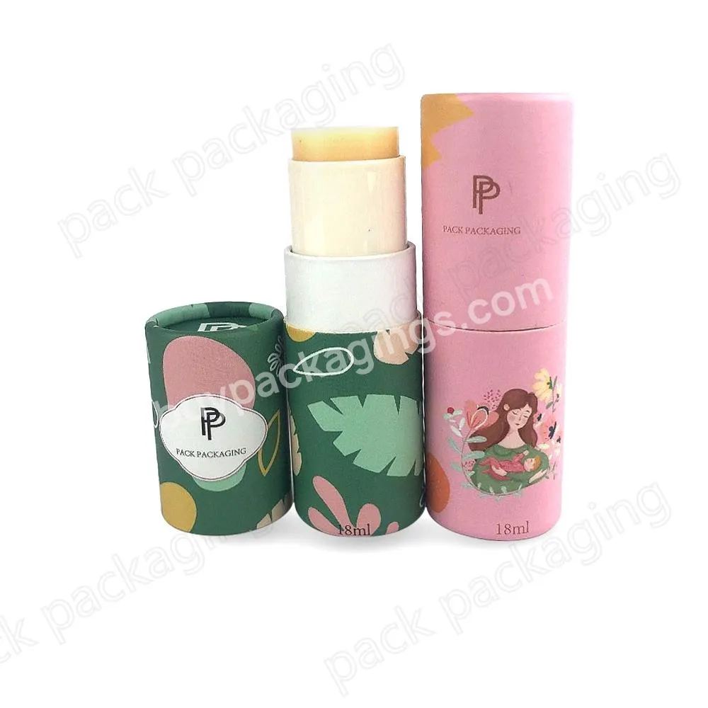 Biodegradable cardboard 50g cosmetic deodorant solid packaging twist up paper tubes