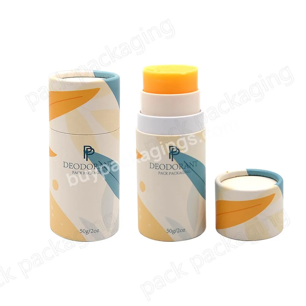 Biodegradable cardboard for deodorant  solid perfume  body balm packaging twist up paper lip balm empty tube containers