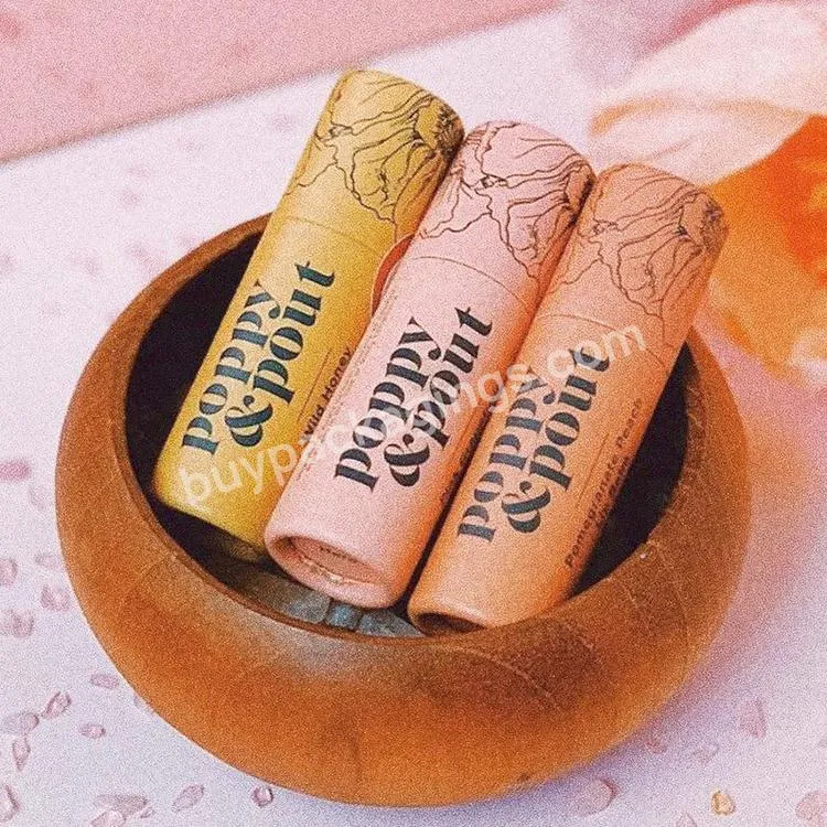 Biodegradable cardboard lip balm packaging tube with custom design