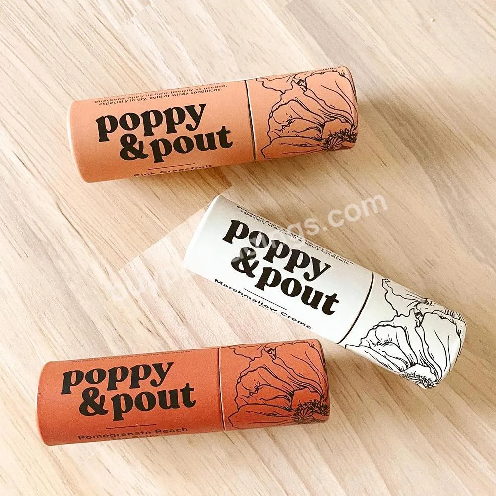 Biodegradable cardboard lip balm packaging tube with custom design