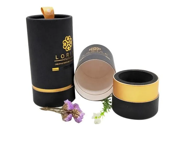 Biodegradable cardboard paper tube round box for essential oilbottleessentail oilSkin care