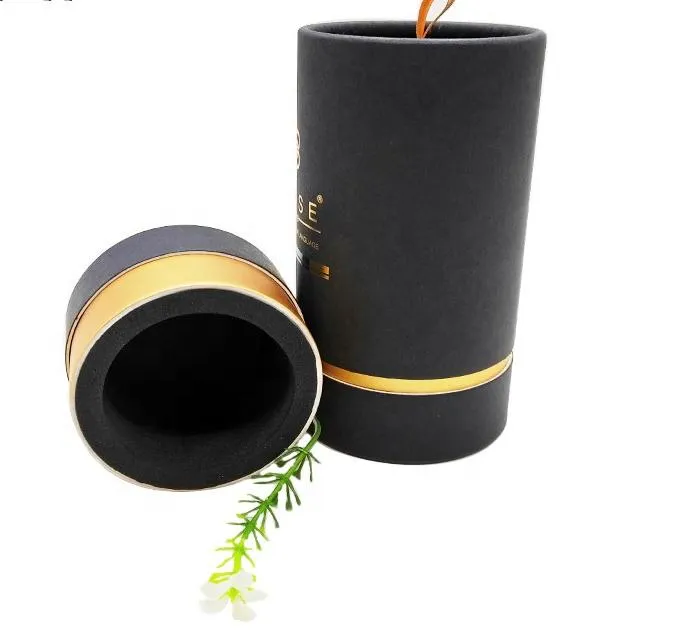 Biodegradable cardboard paper tube round box for essential oilbottleessentail oilSkin care