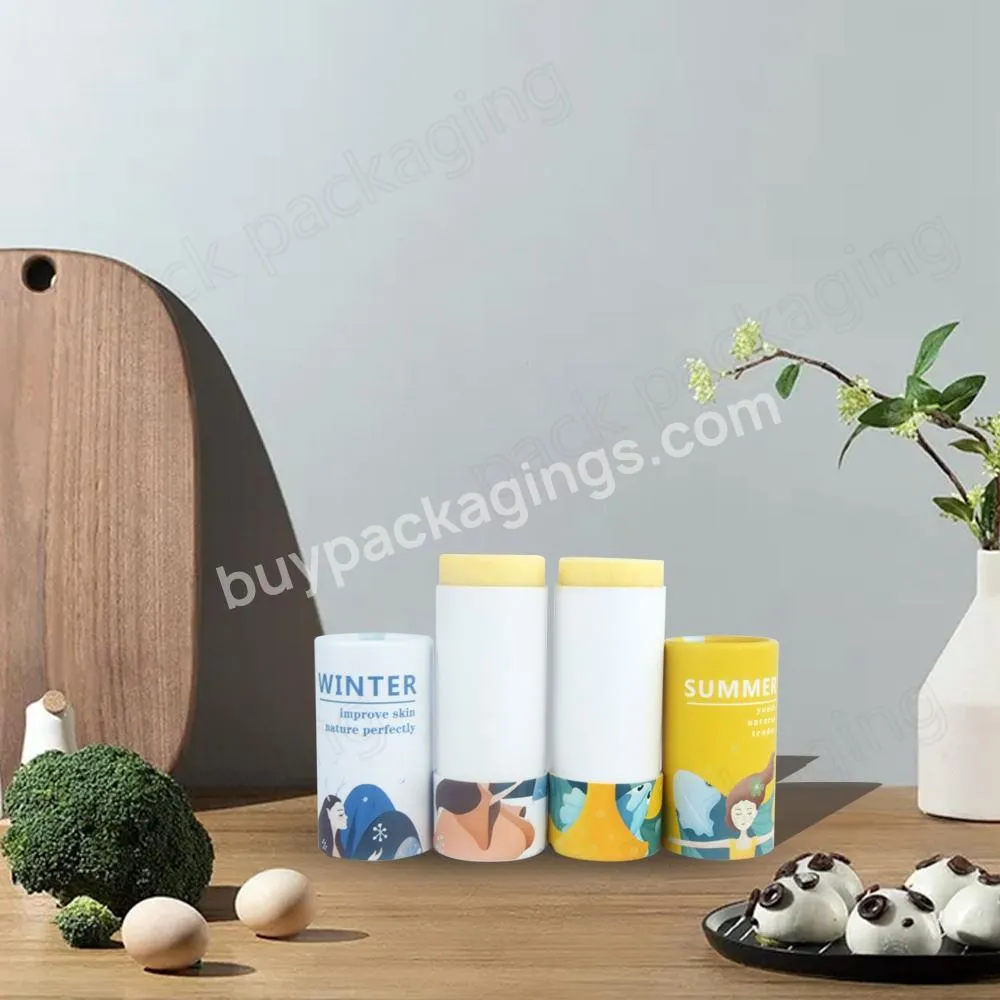 Biodegradable Cardboard Push Up Paper Tube For Deodorant Kraft Lip Balm Container Tubes