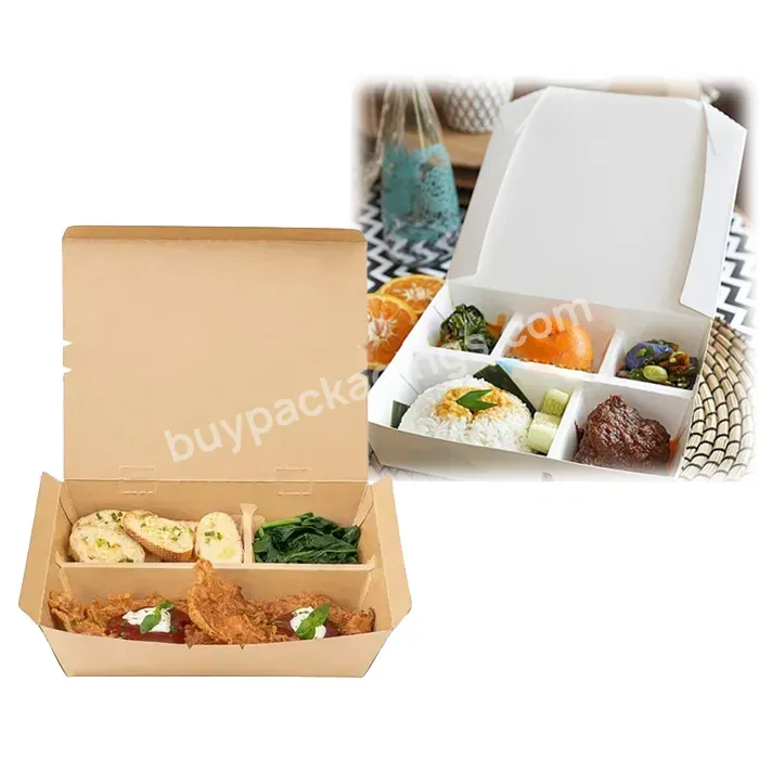 Biodegradable Catering Takeaway Packaging Boxes For Fast Food Custom Logo Round Square Disposable Kraft Paper Container