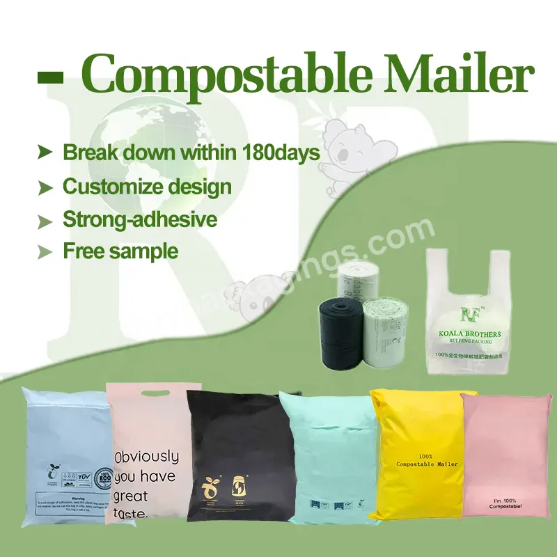 Biodegradable Compostable Custom Plastic Shipping Bags Poly Mail Bag &clothing Sustainable Mailing Bags With Handle