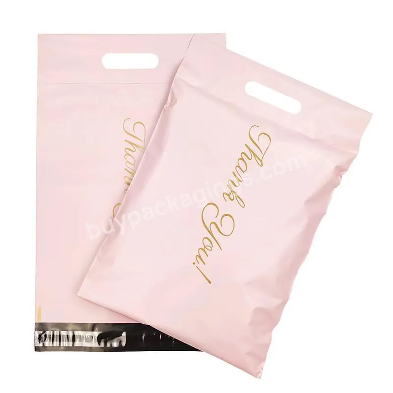 Biodegradable Custom Courier Mailing Packaging Polymailer Shipping Envelope Bags Pink Parcel Bag With Handle