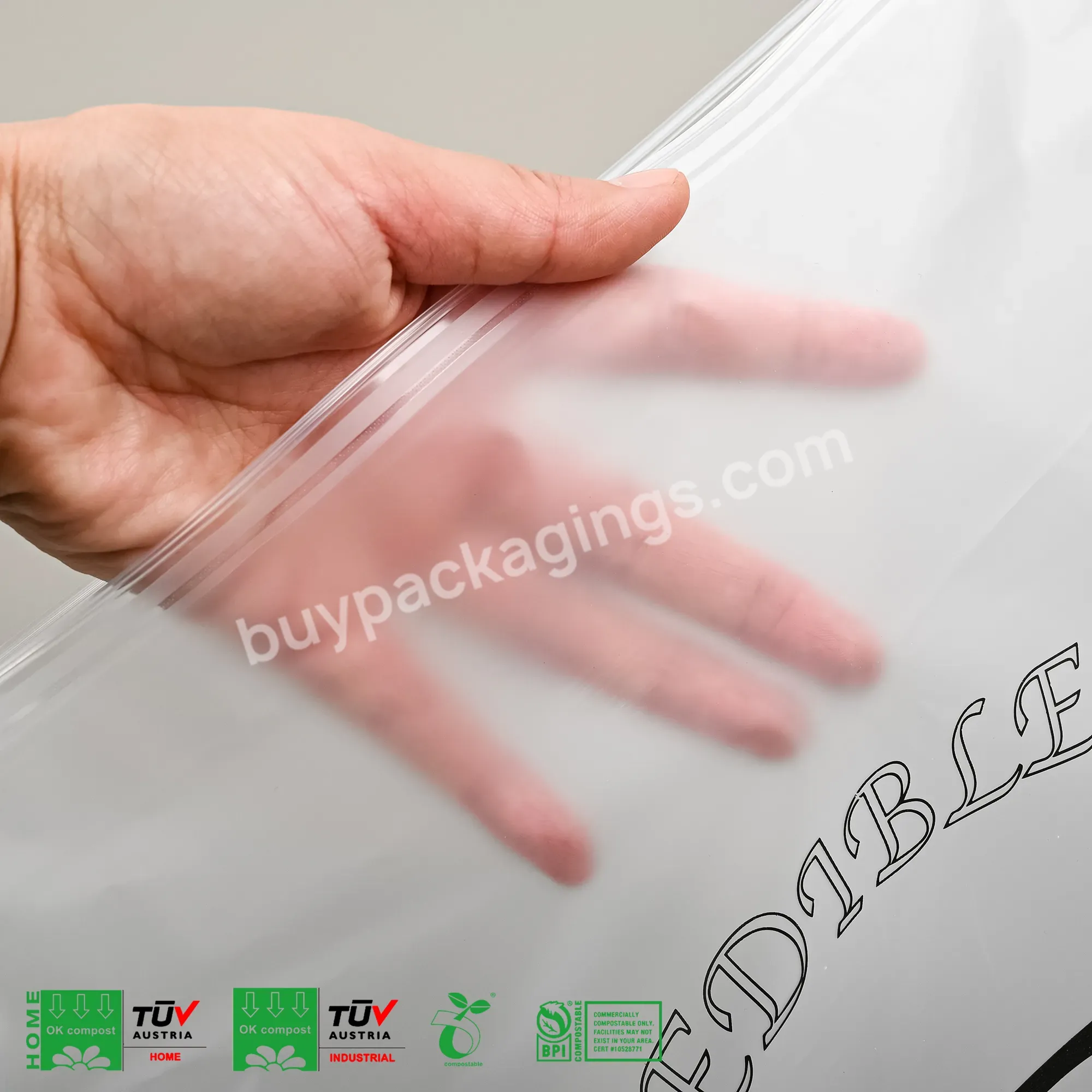 Biodegradable Custom Logo Clothing Packaging Pe Plastic Clear Frosted Zipper Ziplock Poly Bag With Suffocation Warning