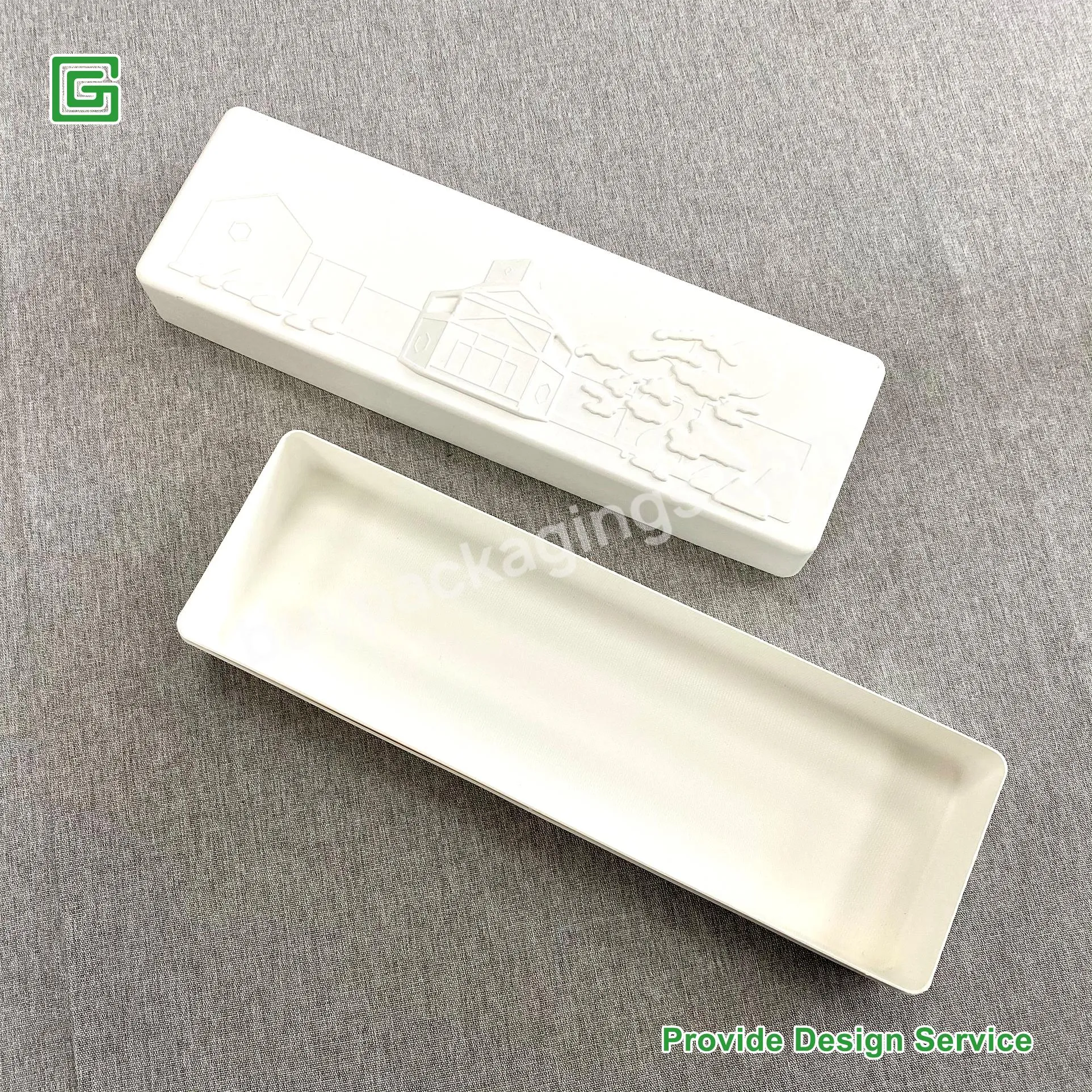 Biodegradable Custom Logo Foil Stamping Luxury Gift Paper Molded Pulp Rigid Box Packaging