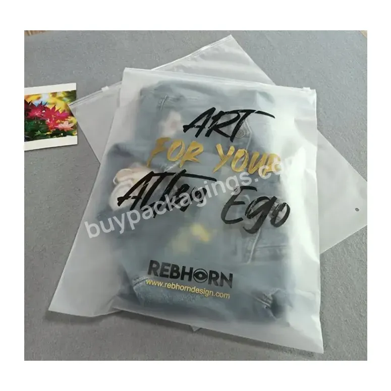 Biodegradable Custom Logo Matte Packaging Plastic Clothing Ziplock Bag For T Shirt