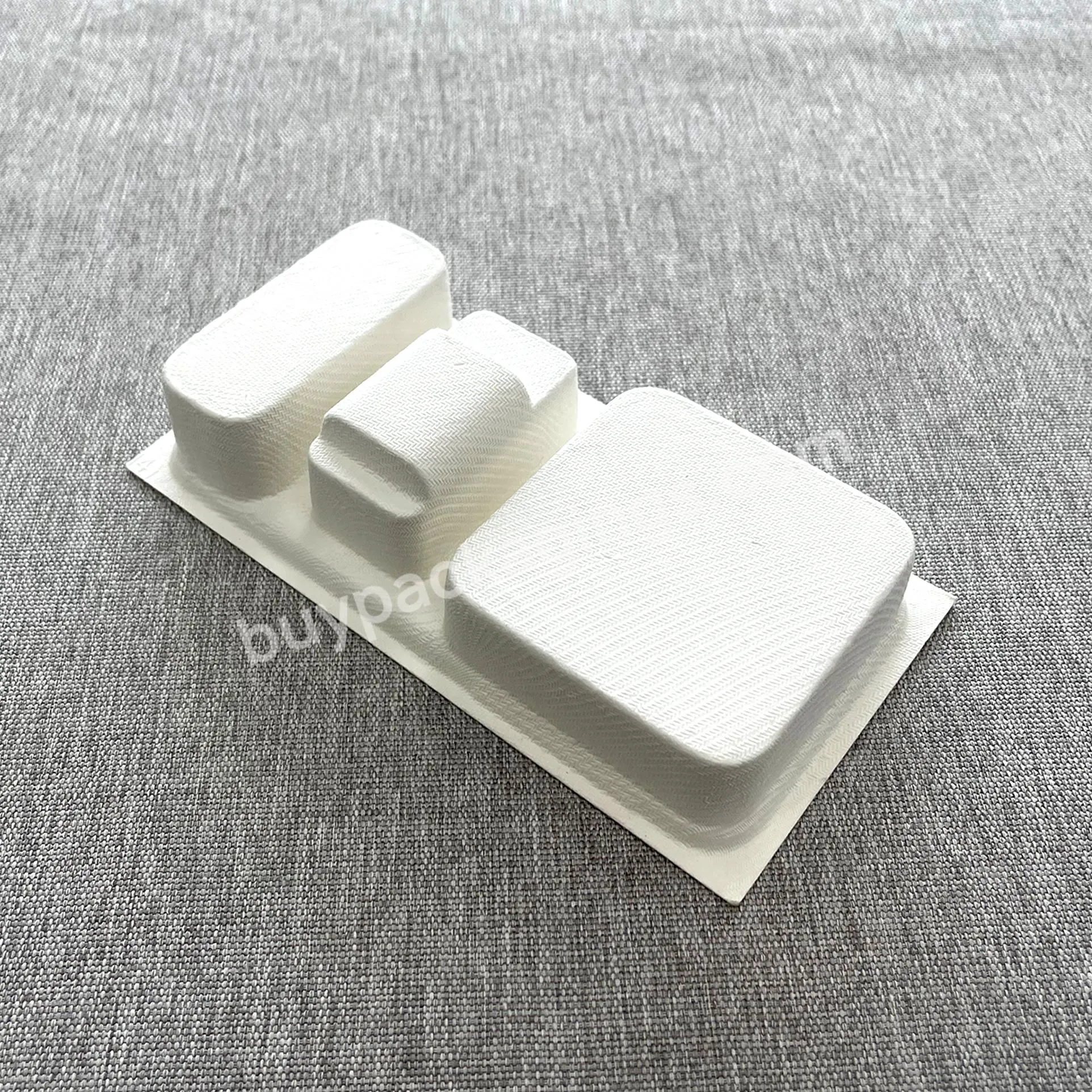 Biodegradable Custom Logo Wet Press Moulded Plant Fiber Electronic Product Molded Pulp Paper Packaging Tray