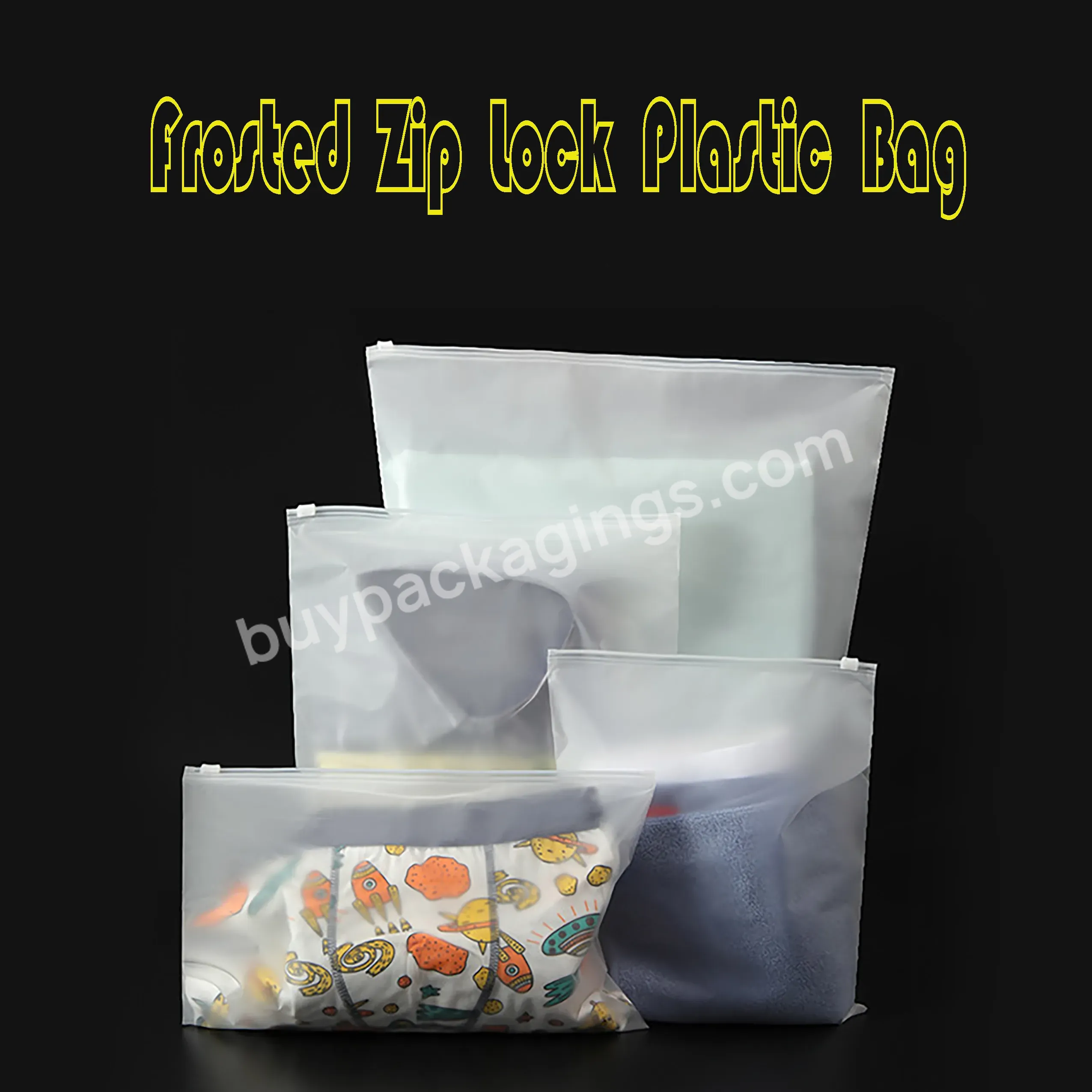 Biodegradable Custom Print Logo Frosted Zip Lock Bags Customized Plastic Bag For Clothes Zipper Pouch