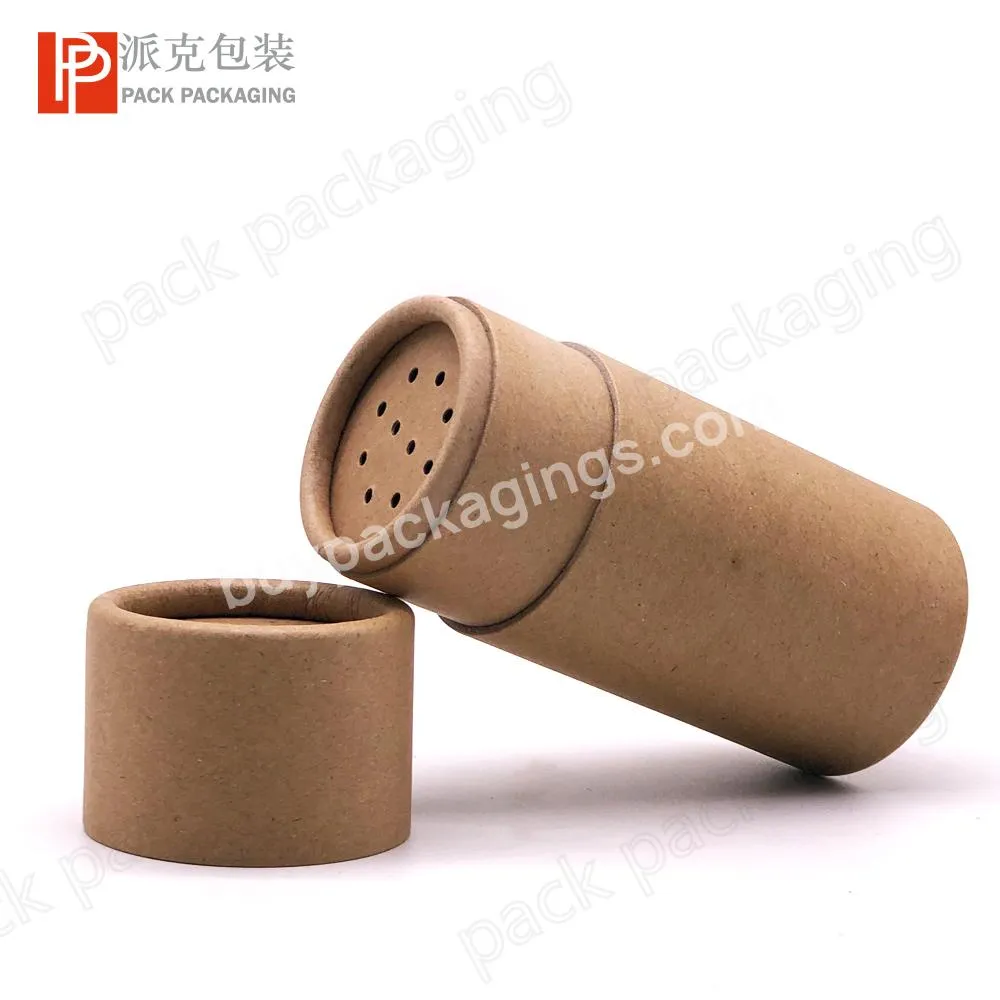 Biodegradable Custom Printing Eco Sea Salt Powder Food Packaging Luxury Round Cardboard Canister Paper Tube With Top Shaker