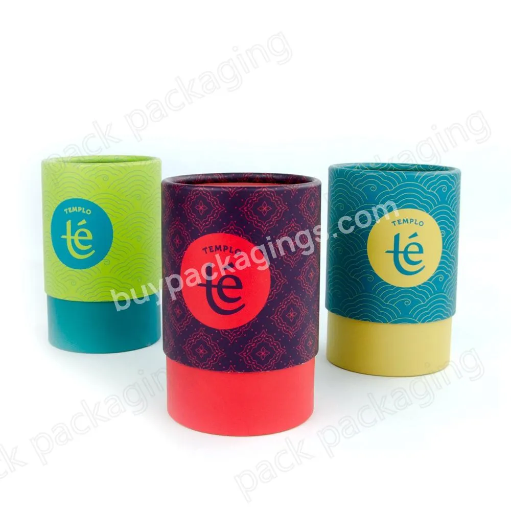 Biodegradable Cylinder Paper Tea Box Kraft Tube For Food Tea Round Paper Packaging