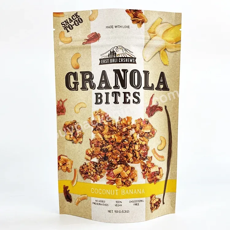 Biodegradable Dried Fruit Zipper Top Stand Up Pouch Packing Vacuum Locking Snack Cashew Food Kraft Paper Nut Bag - Buy Nuts Packaging,Plastic Customized Dry Nuts Packaging,Food Nut Packaging.