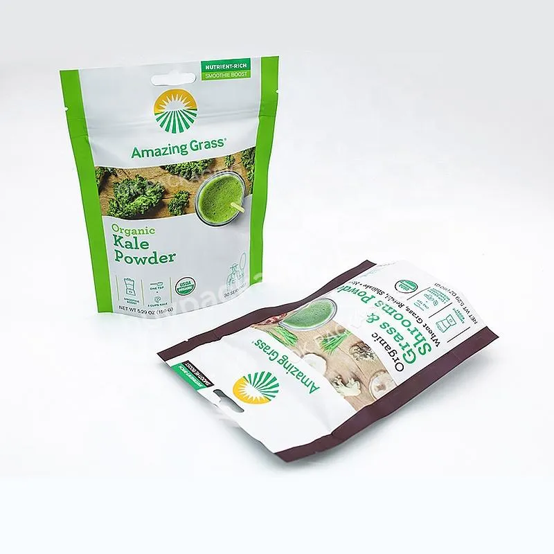 Biodegradable Dry Food Resealable Candy Package Kraft Paper Pla Combined Stand Up Ziplock Pouch Bag