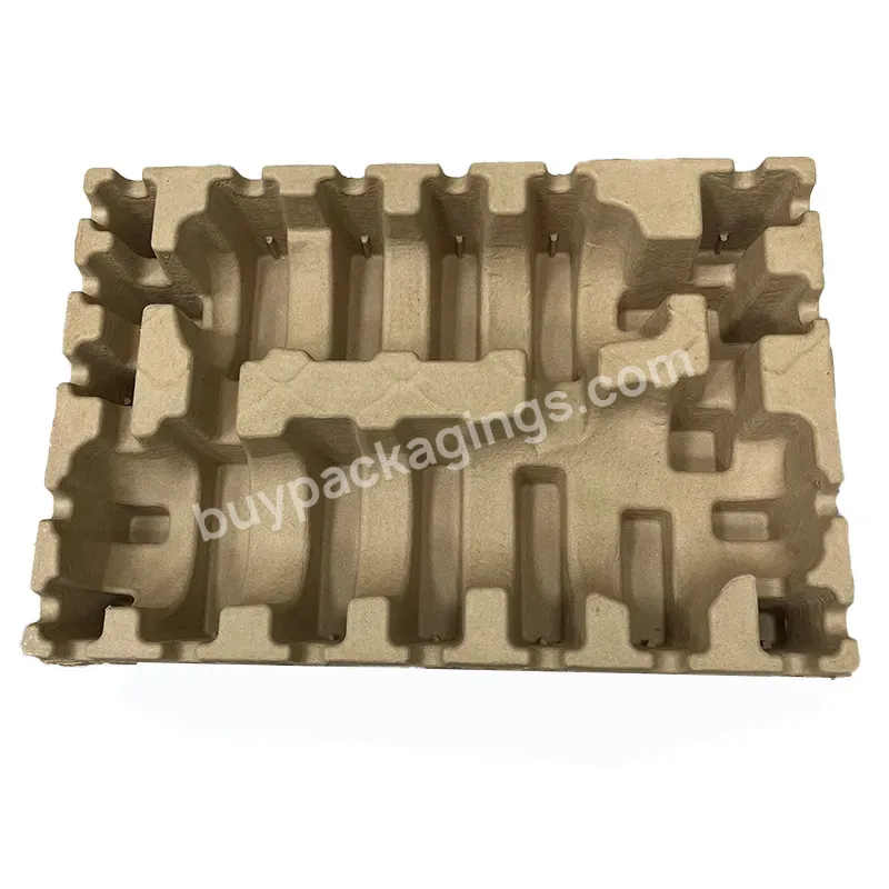 Biodegradable Dry Press Molded Packaging Tray Recycled Paper Pulp Moulded Insert Tray For Charcoal