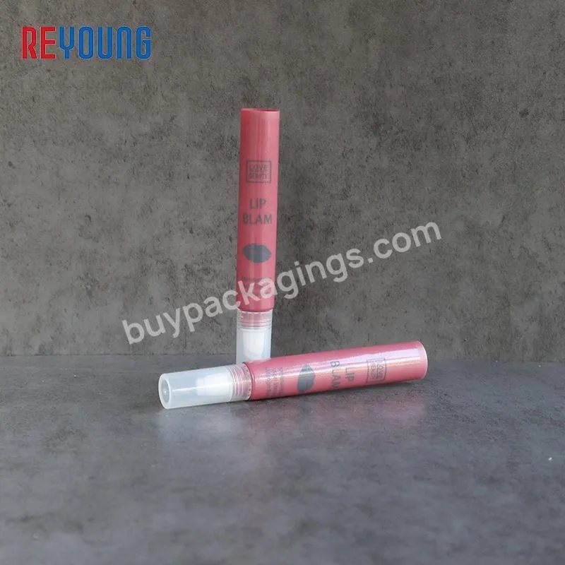 Biodegradable Eco Friendly Round Lip Balm Packaging Tubes 10ml Empty Glitter Lipgloss Plastic Tube