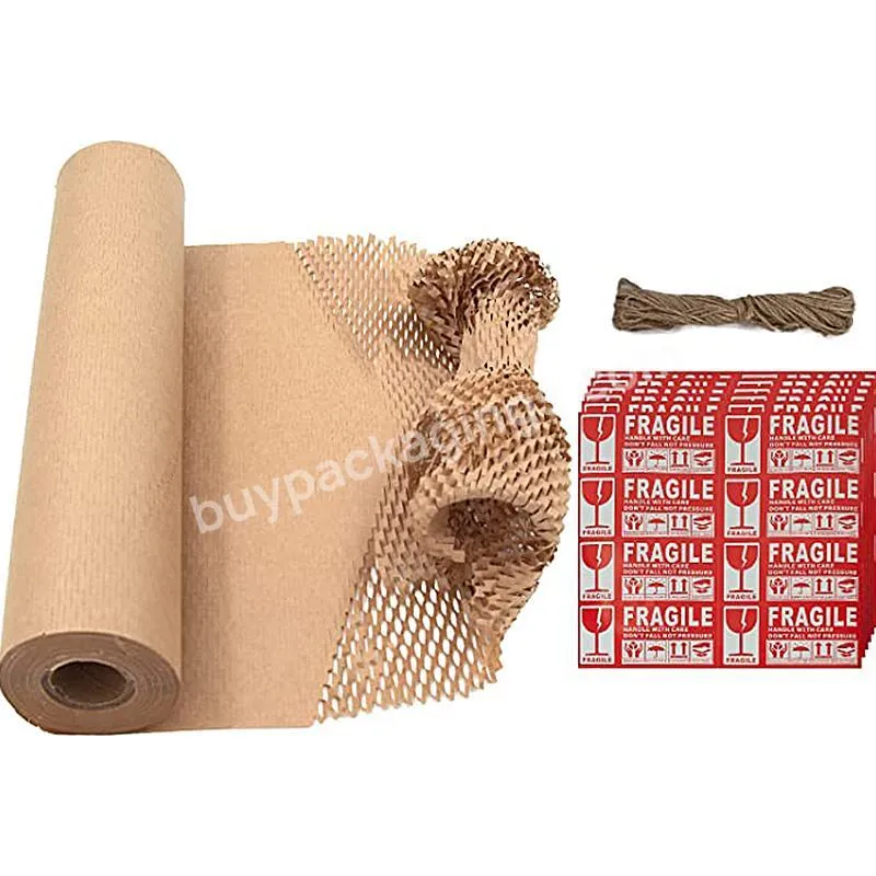 Biodegradable Eco-friendly Shockproof Honeycomb Cushion Paper Recyclable Wrapping Paper For Packaging Honeycomb Wrapping Paper