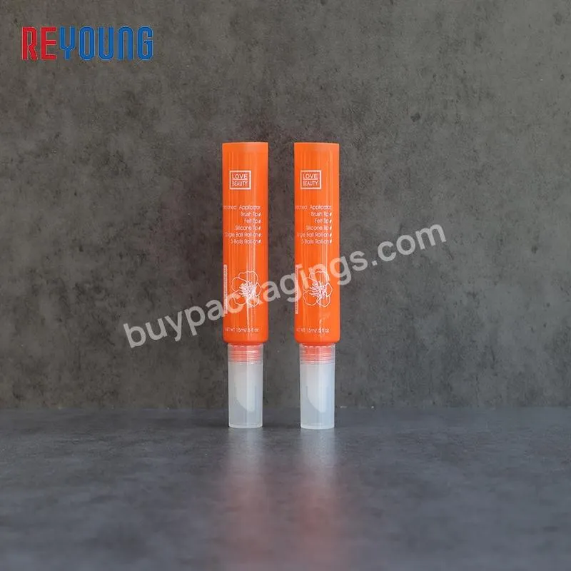 Biodegradable Eco Friendly Squeeze Cosmetic Packaging PE Tubes With Silicone Head And Clear Cap For Lip Balm Or Lipgloss