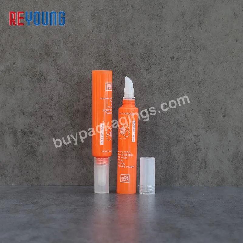 Biodegradable Eco Friendly Squeeze Cosmetic Packaging PE Tubes With Silicone Head And Clear Cap For Lip Balm Or Lipgloss