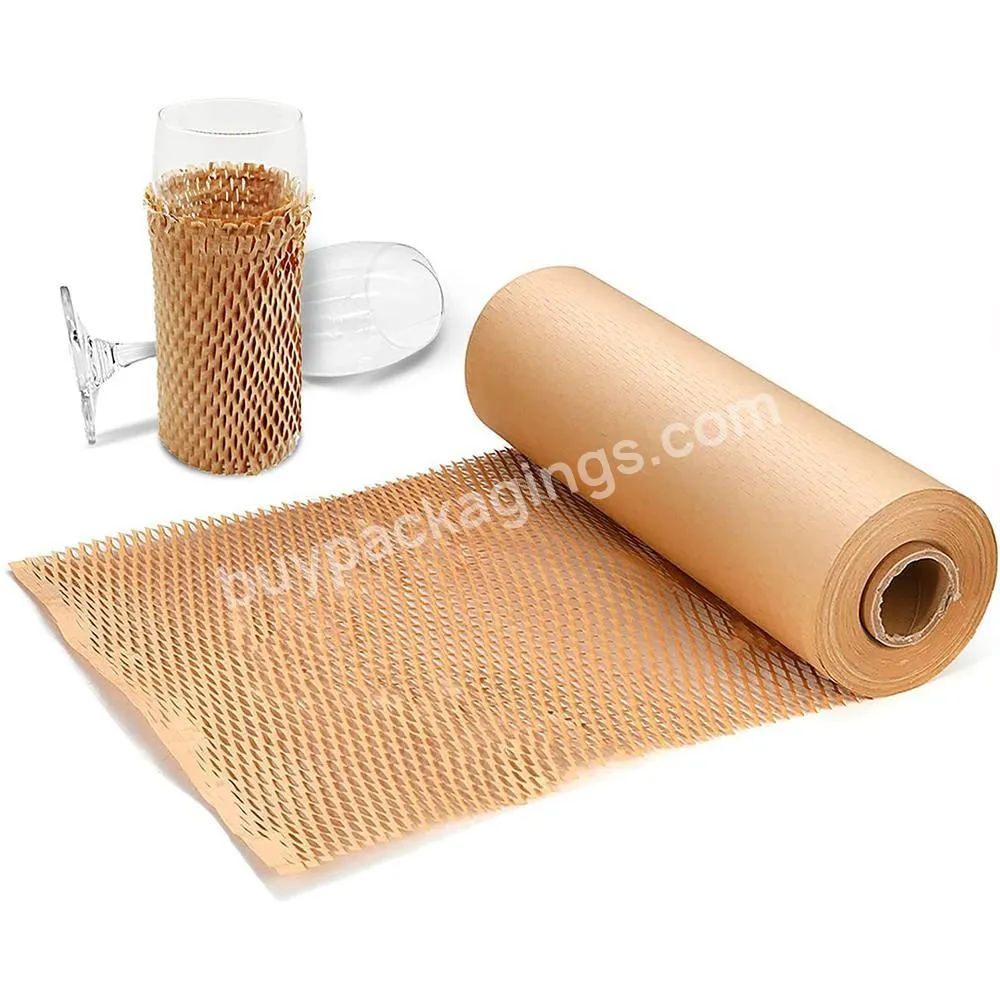 Biodegradable Eco-friendly Wrapping Paper Roll Logistics Packaging Shockproof Kraft Recyclable Cushion Honeycomb Paper